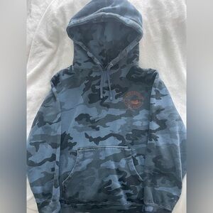 Blue Camo Hoodie with Logo